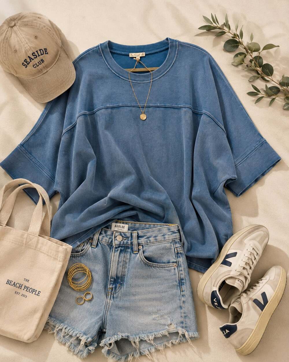 NWT Easel BoutiqueMineral Washed Top  Blue Sz L